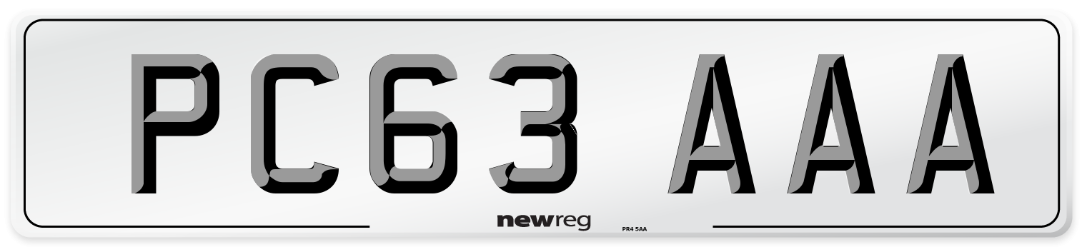 PC63 AAA Front Number Plate