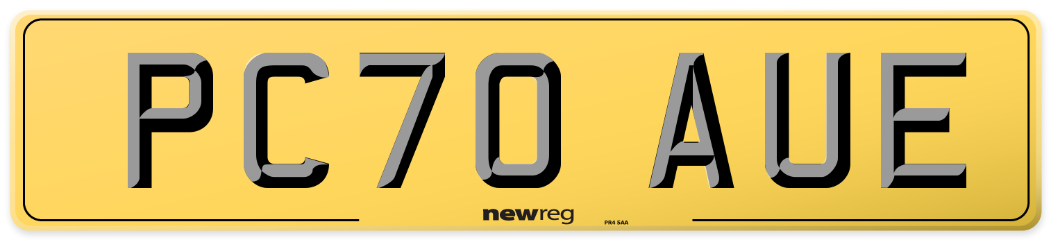PC70 AUE Rear Number Plate