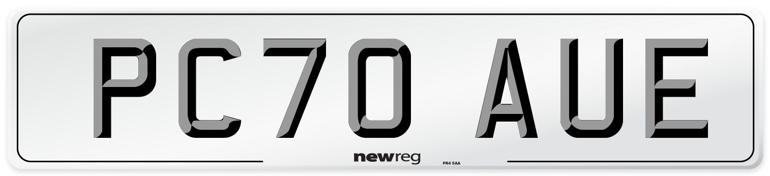 PC70 AUE Front Number Plate