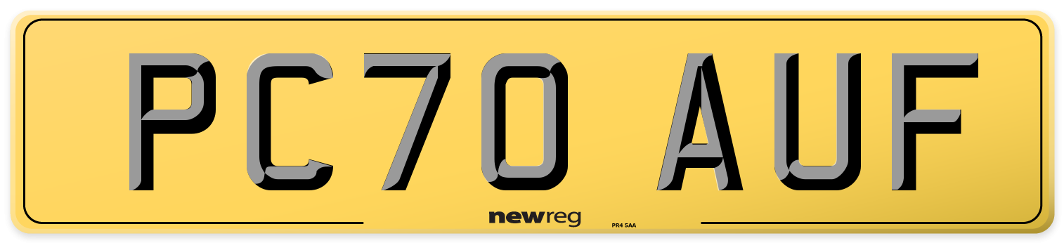 PC70 AUF Rear Number Plate