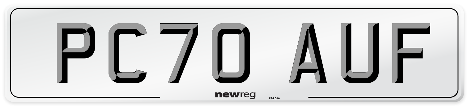 PC70 AUF Front Number Plate