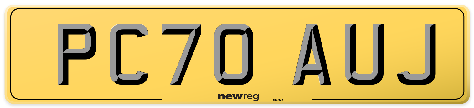 PC70 AUJ Rear Number Plate