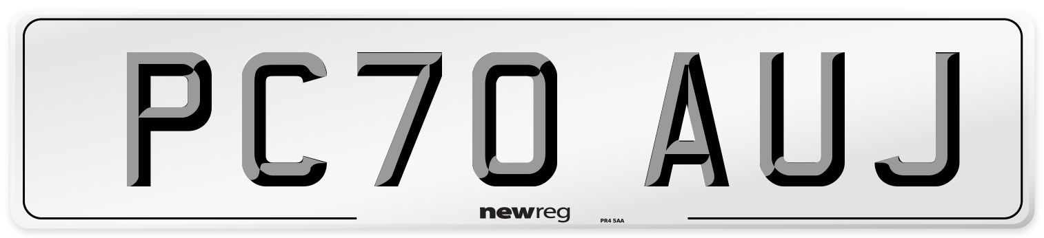 PC70 AUJ Front Number Plate