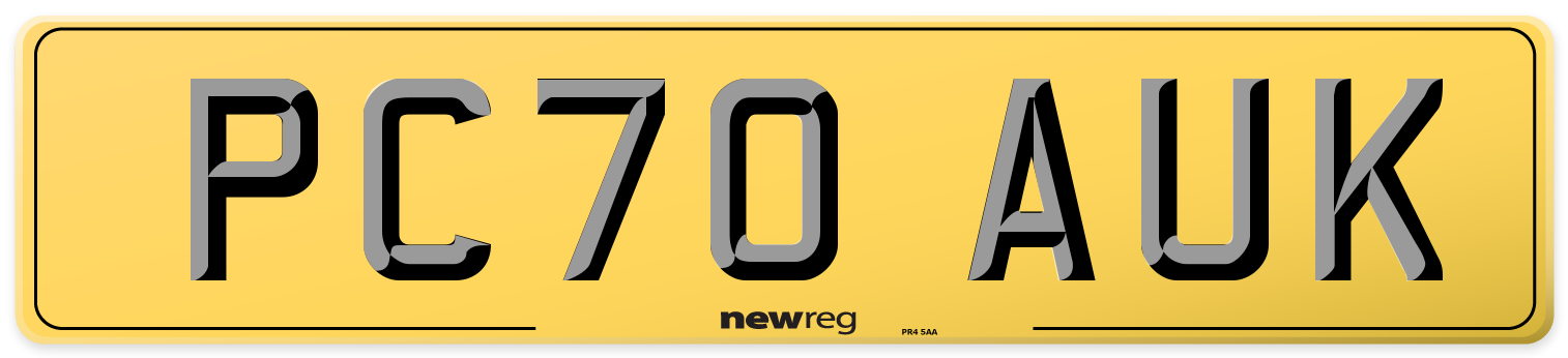 PC70 AUK Rear Number Plate