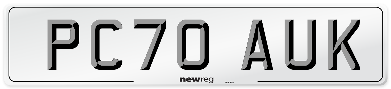 PC70 AUK Front Number Plate