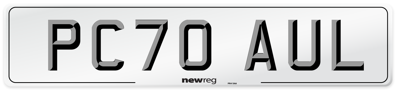 PC70 AUL Front Number Plate