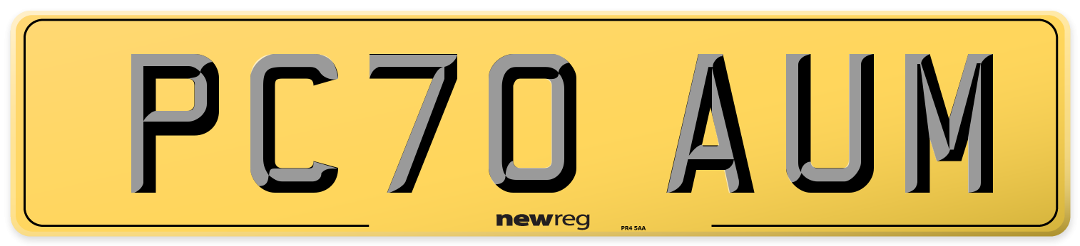 PC70 AUM Rear Number Plate