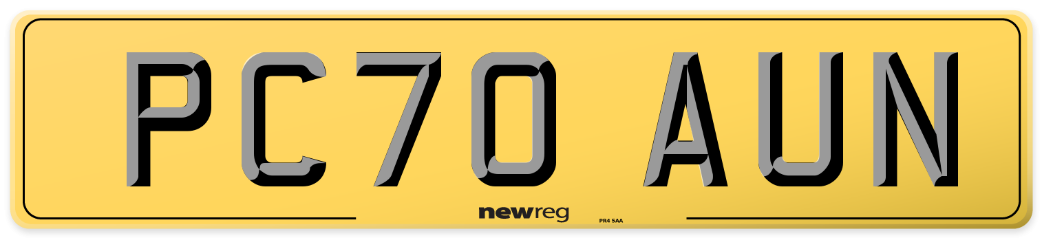 PC70 AUN Rear Number Plate