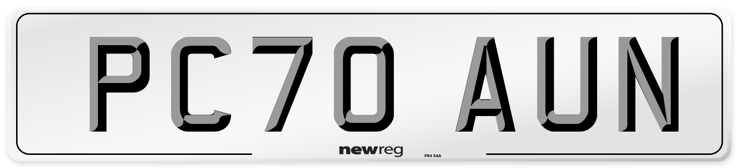 PC70 AUN Front Number Plate
