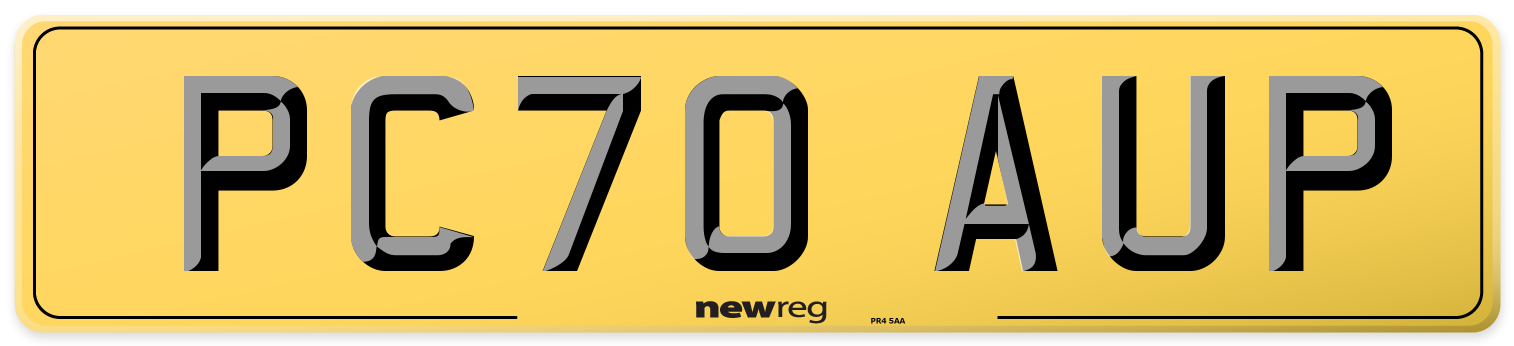 PC70 AUP Rear Number Plate
