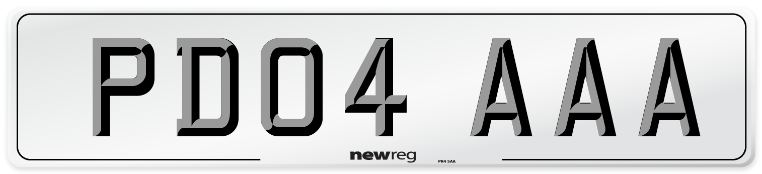 PD04 AAA Front Number Plate