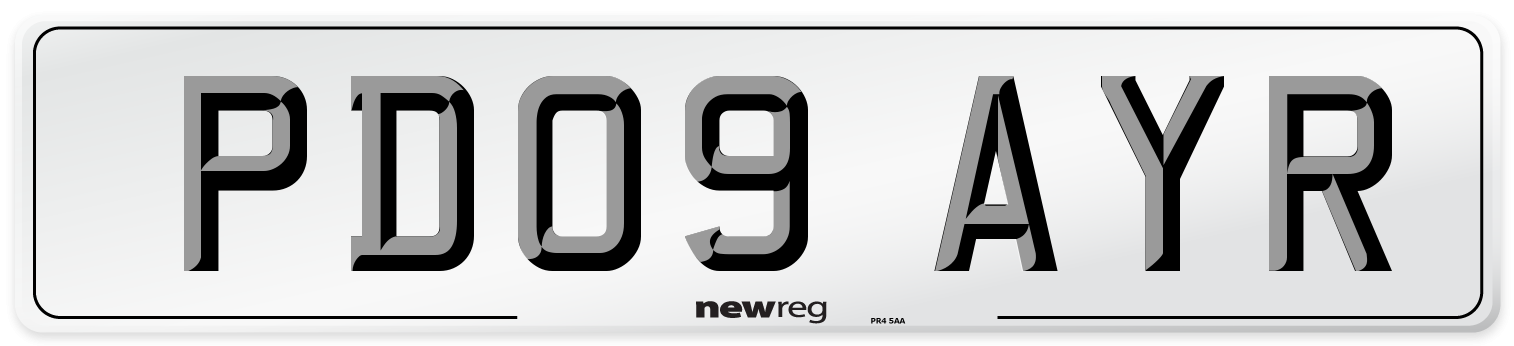 PD09 AYR Front Number Plate