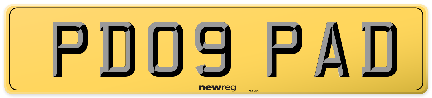 PD09 PAD Rear Number Plate