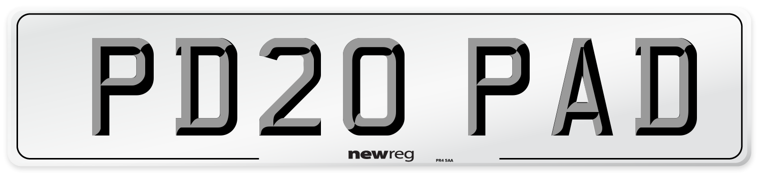 PD20 PAD Front Number Plate