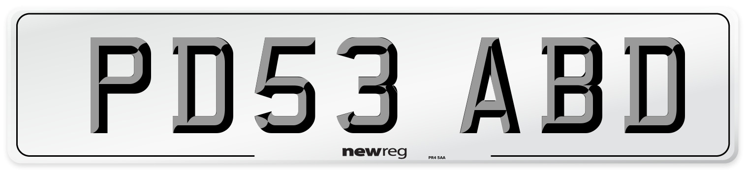 PD53 ABD Front Number Plate
