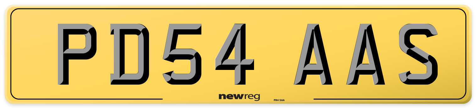 PD54 AAS Rear Number Plate