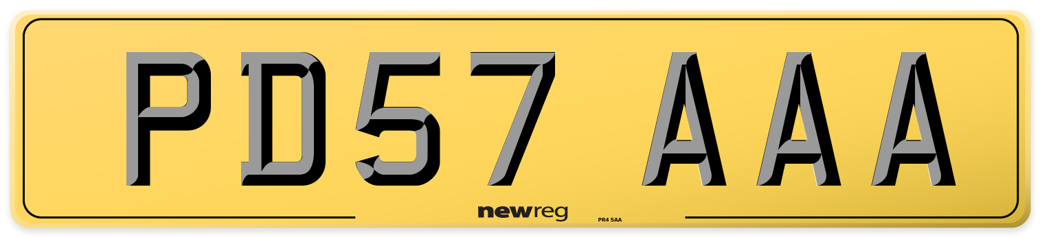 PD57 AAA Rear Number Plate