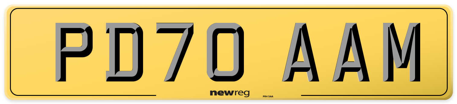 PD70 AAM Rear Number Plate