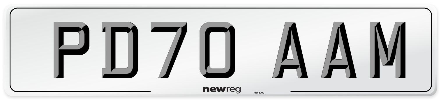 PD70 AAM Front Number Plate