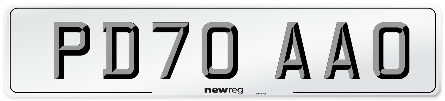 PD70 AAO Front Number Plate