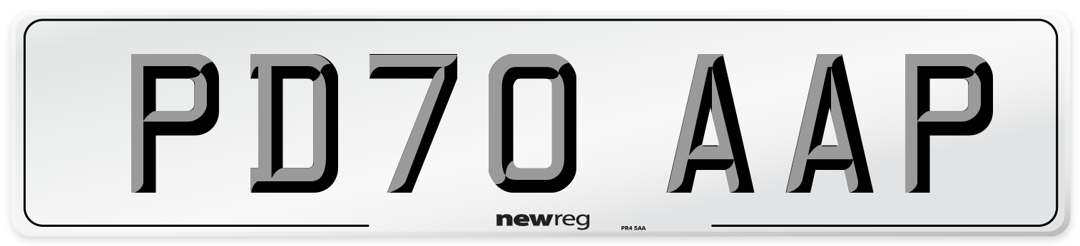 PD70 AAP Front Number Plate