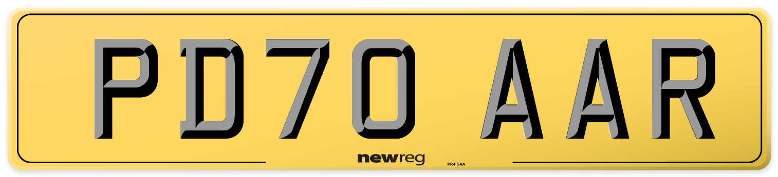PD70 AAR Rear Number Plate