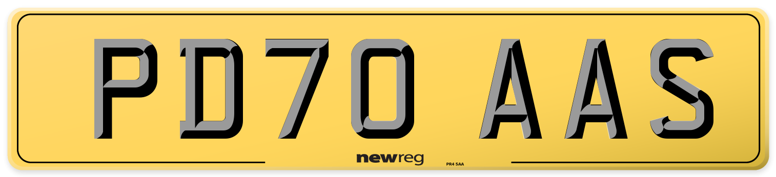 PD70 AAS Rear Number Plate