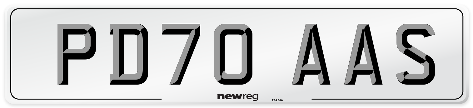 PD70 AAS Front Number Plate