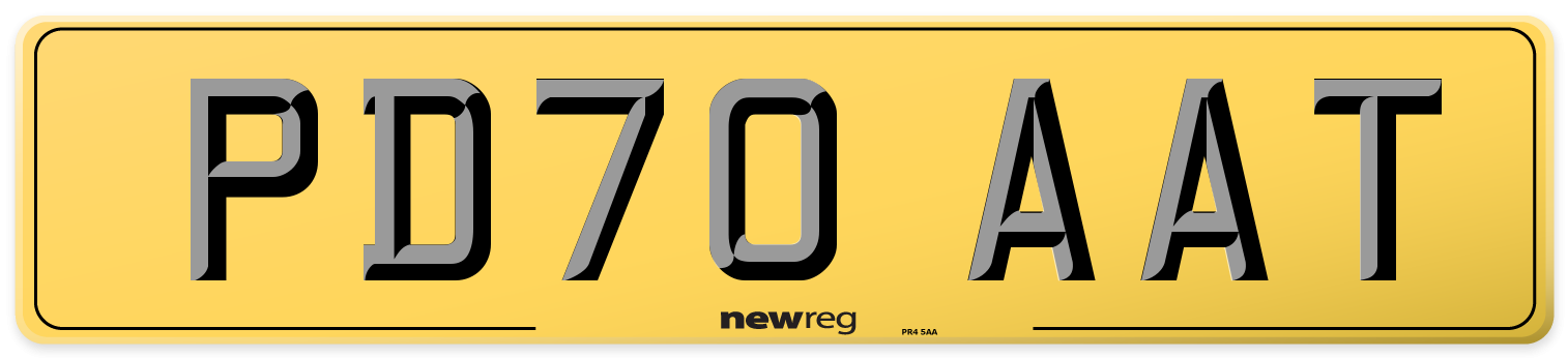 PD70 AAT Rear Number Plate