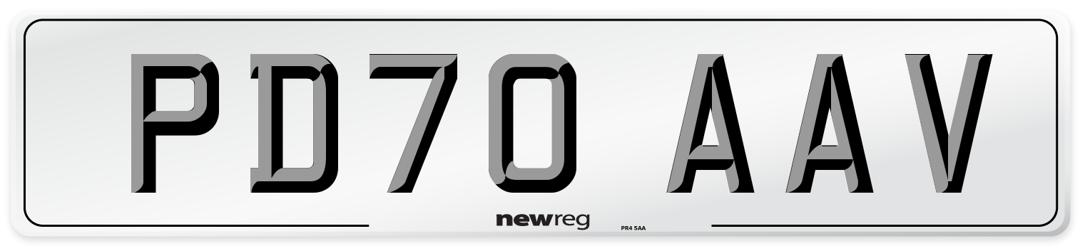 PD70 AAV Front Number Plate