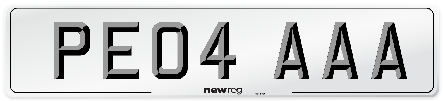 PE04 AAA Front Number Plate
