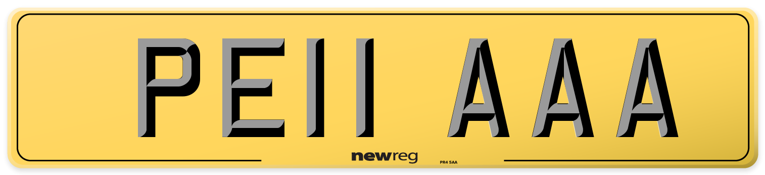 PE11 AAA Rear Number Plate