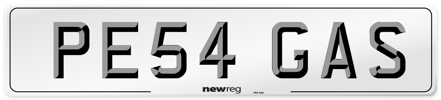 PE54 GAS Front Number Plate