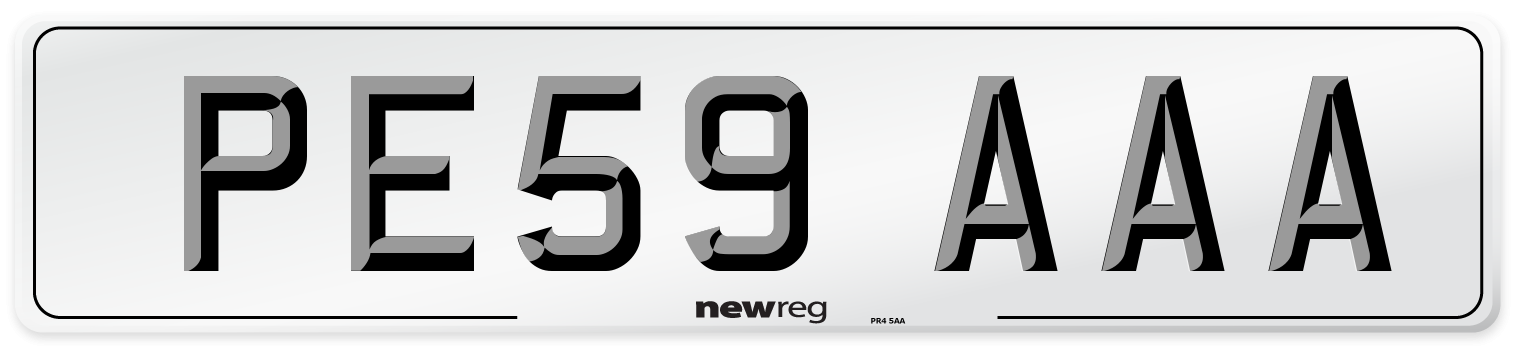 PE59 AAA Front Number Plate