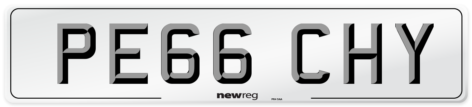 PE66 CHY Front Number Plate