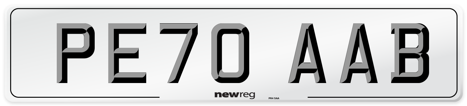 PE70 AAB Front Number Plate