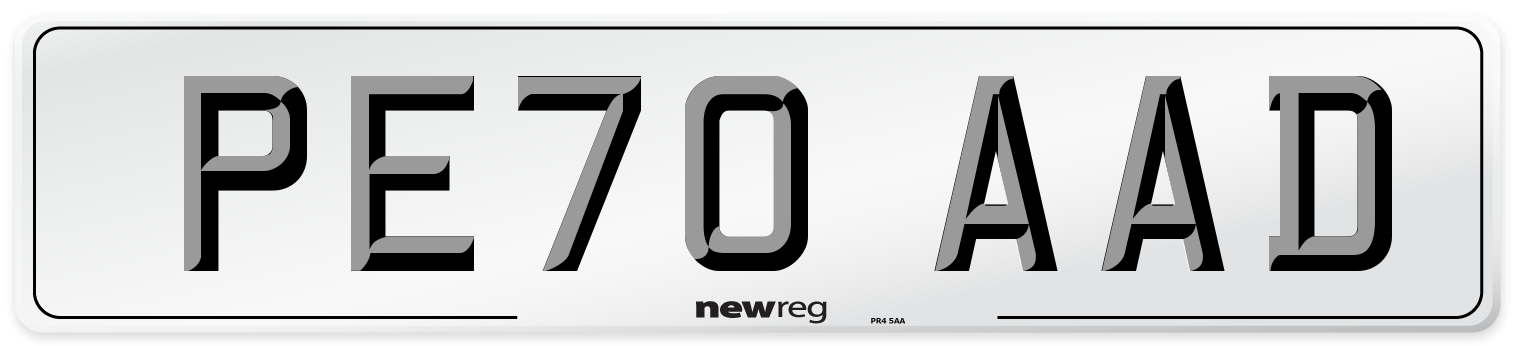 PE70 AAD Front Number Plate