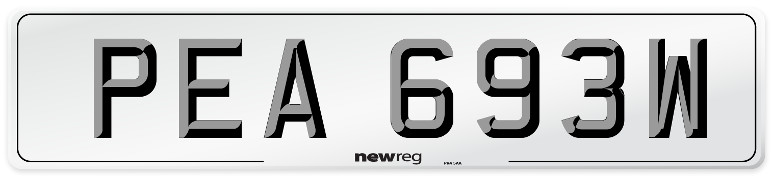 PEA 693W Front Number Plate