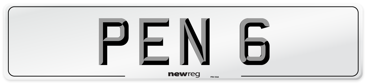 PEN 6 Front Number Plate