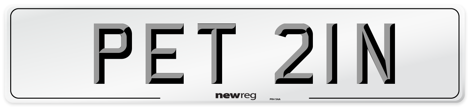 PET 21N Front Number Plate