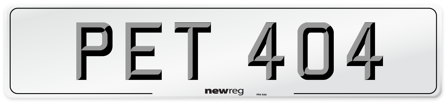 PET 404 Front Number Plate