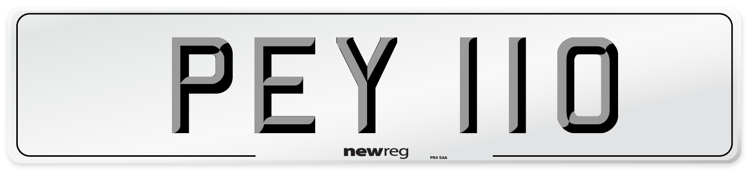 PEY 110 Front Number Plate