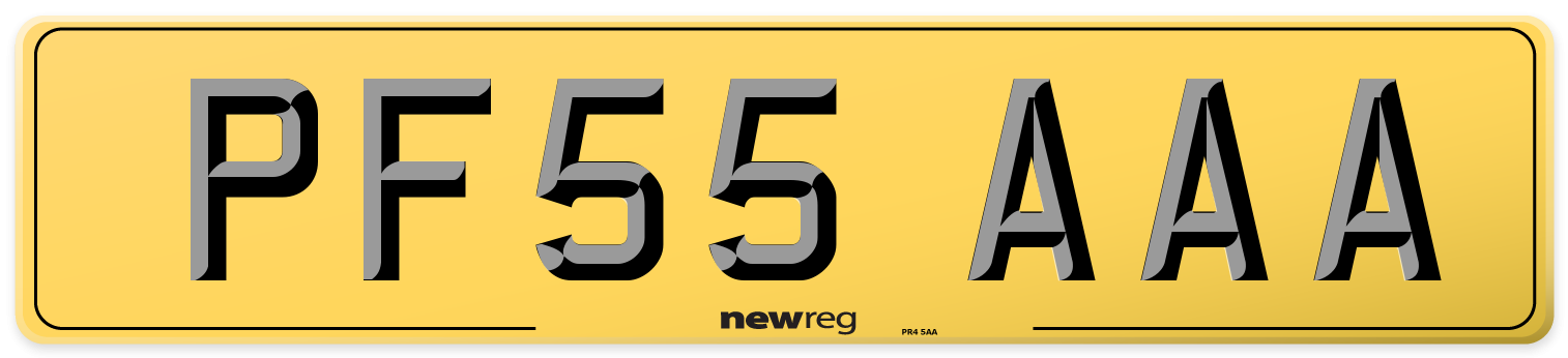 PF55 AAA Rear Number Plate