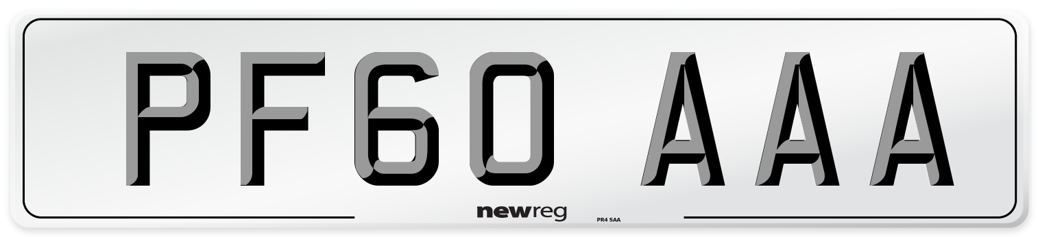 PF60 AAA Front Number Plate
