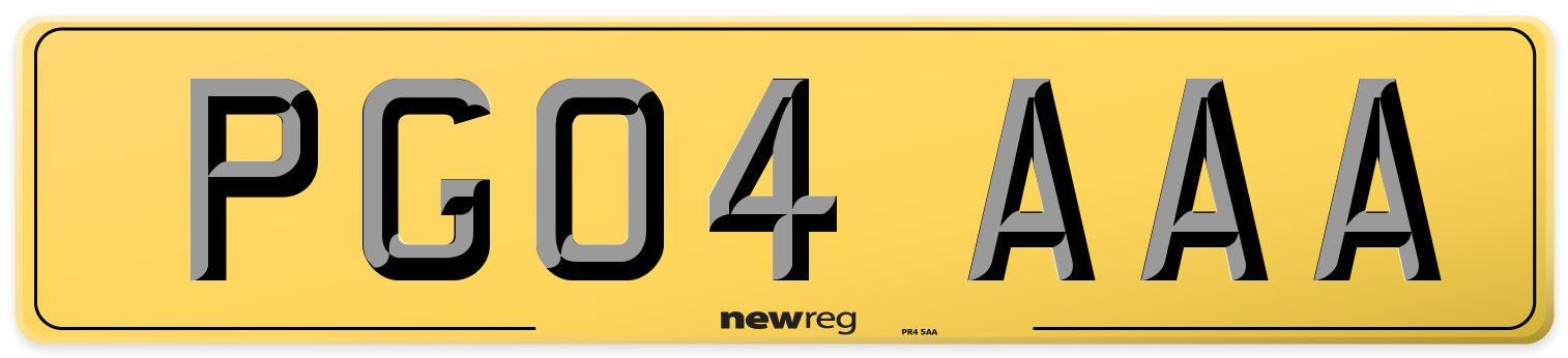 PG04 AAA Rear Number Plate