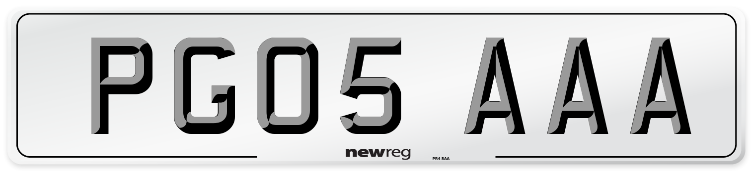 PG05 AAA Front Number Plate