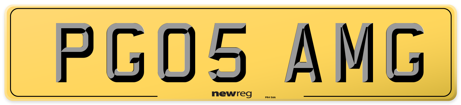 PG05 AMG Rear Number Plate