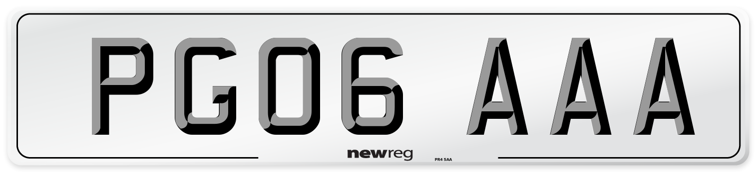 PG06 AAA Front Number Plate