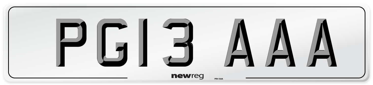 PG13 AAA Front Number Plate