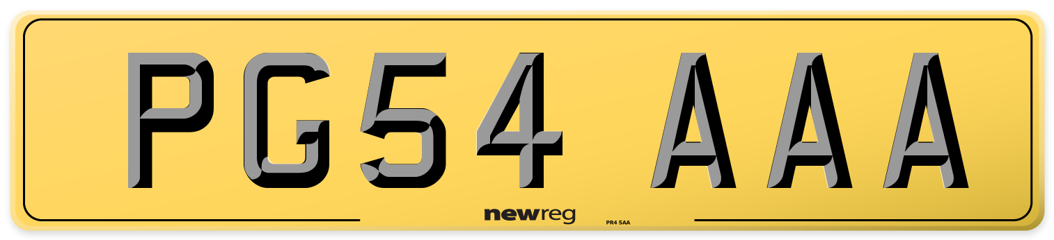 PG54 AAA Rear Number Plate